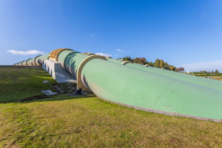 large pipes on grass