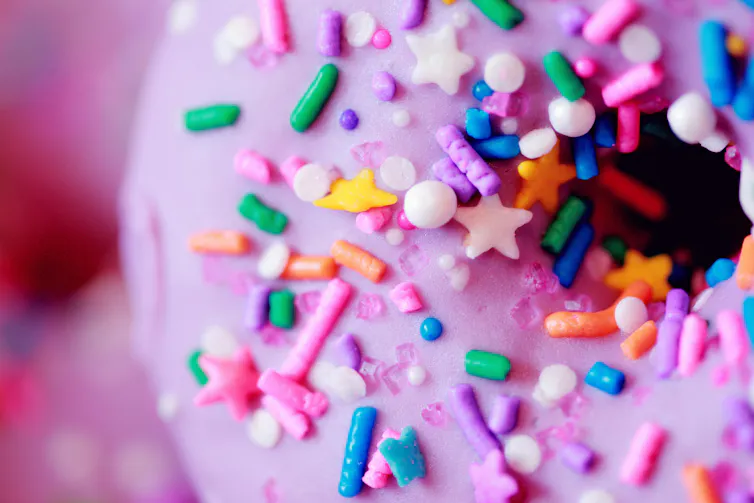 donut with sprinkles in close up