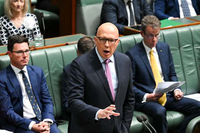 Opposition Leader Peter Dutton speaks in parliament