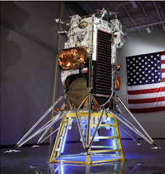 A US spacecraft on legs designed to go to the moon.