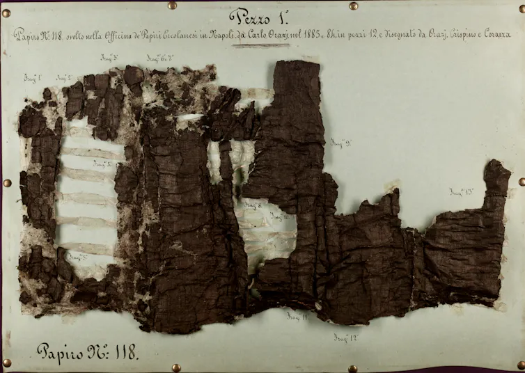 A dark grey scroll.
