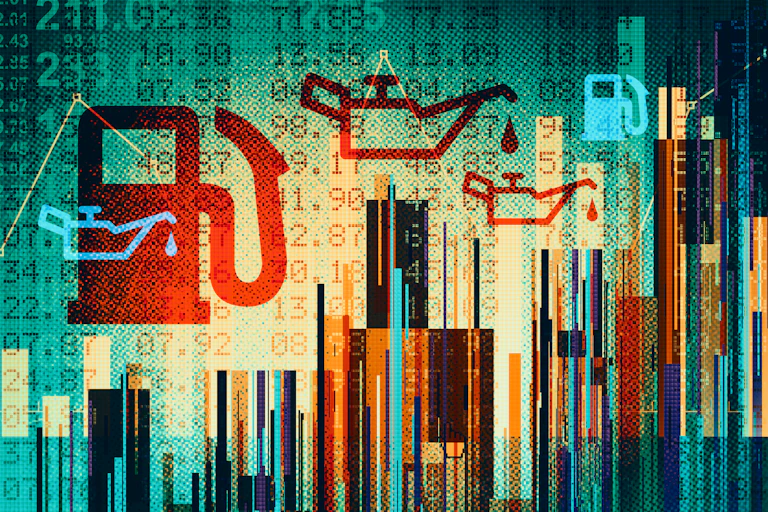 abstract graphic of fossil fuel and price data