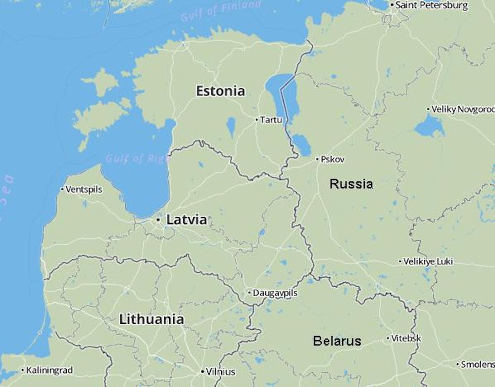 Латвия имеет границы с россией