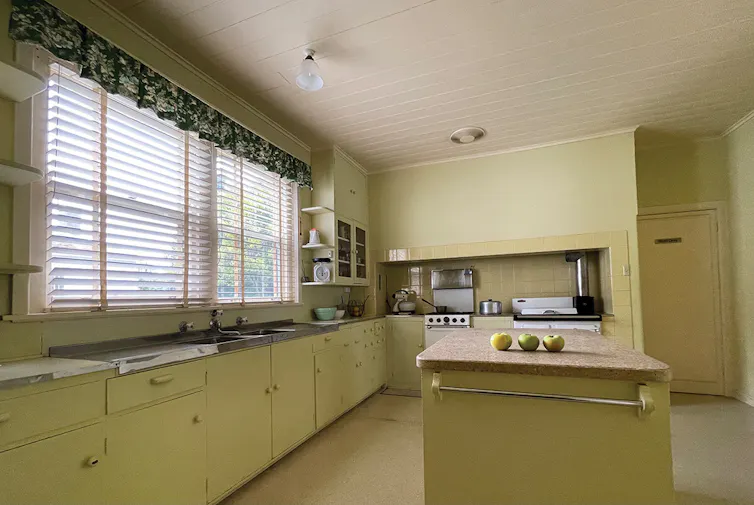 A mid-century kitchen.