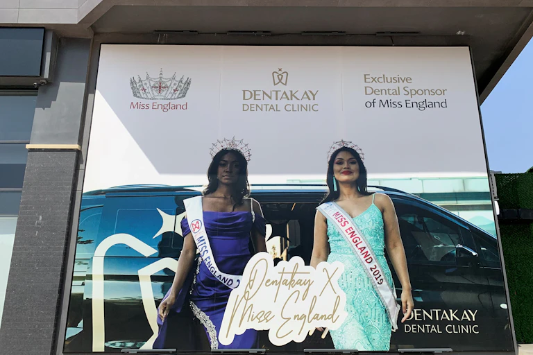 A billboard outside a dental treatment centre in Antalya, Turkey