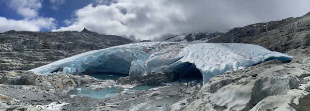 Exposed bedrock at the terminus of Brewster Glacier, Mt Aspiring National Park, New Zealand