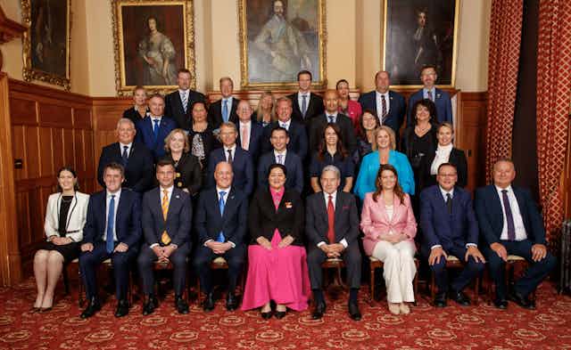 Coalition cabinet group portrait with governor-general