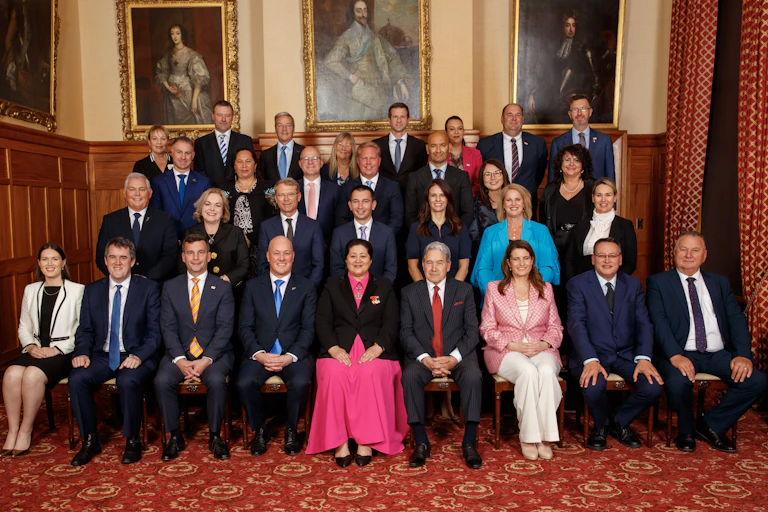 Coalition cabinet group portrait with governor-general