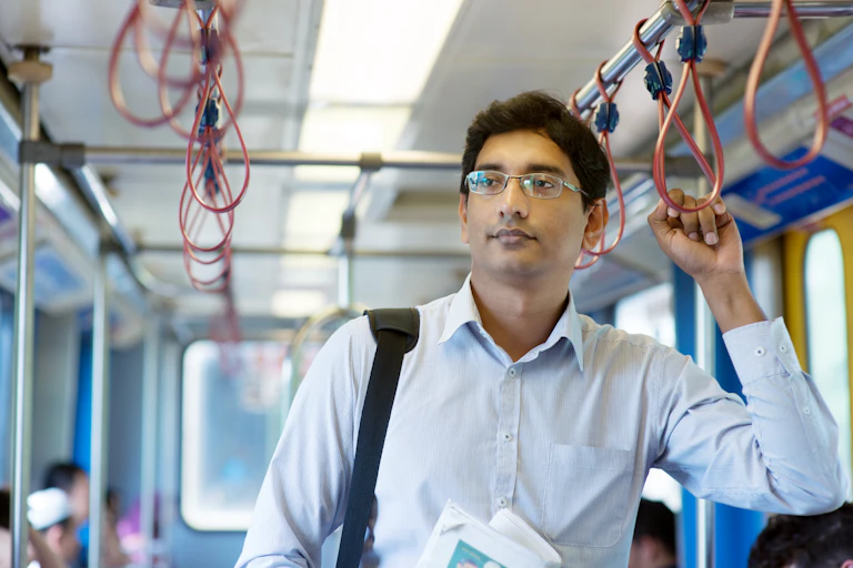 Man worries on train