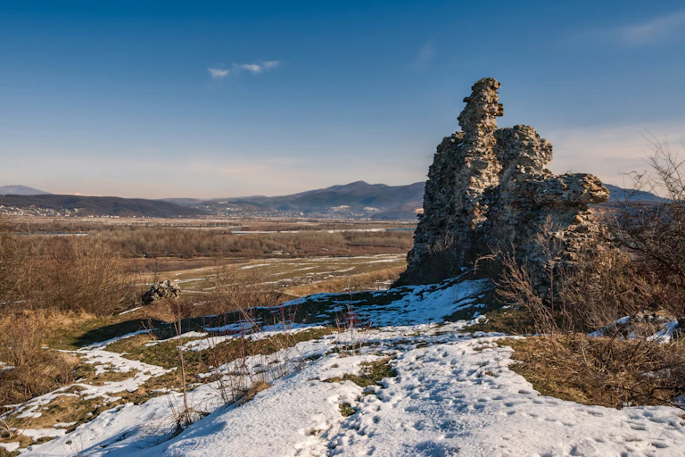 Remains of the castle in Korolevo, close to the site.