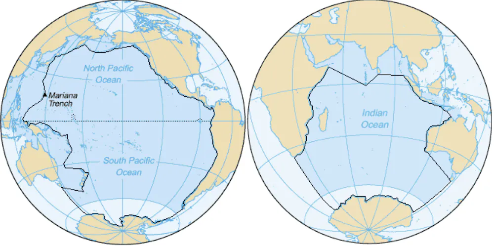 Divided Ocean Pacific Ocean Boundaries Map Tonga Maps & Facts World Atlas