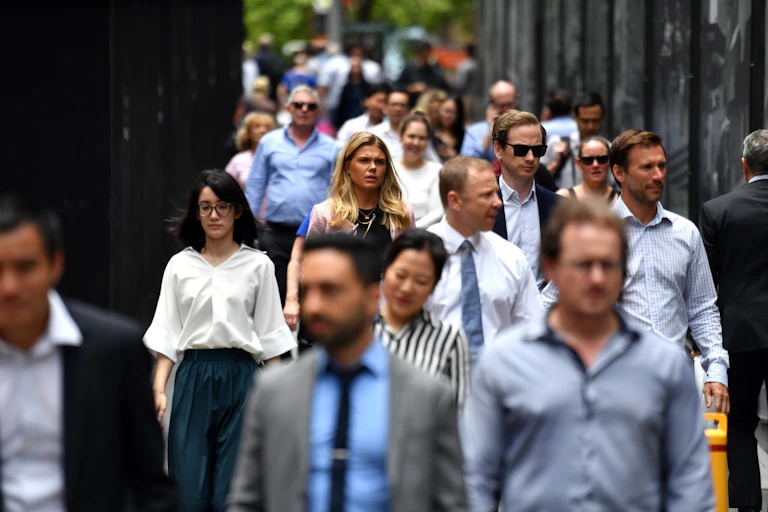 commuters walking
