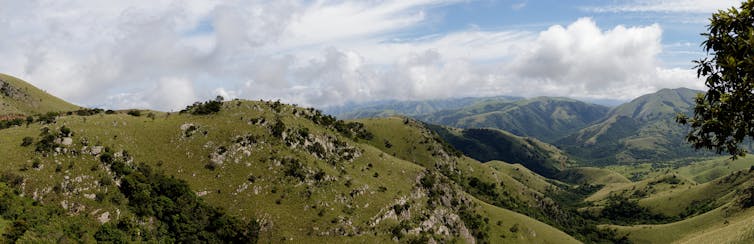 Landscape of Barberton Makhonjwa mountains in southern Africa