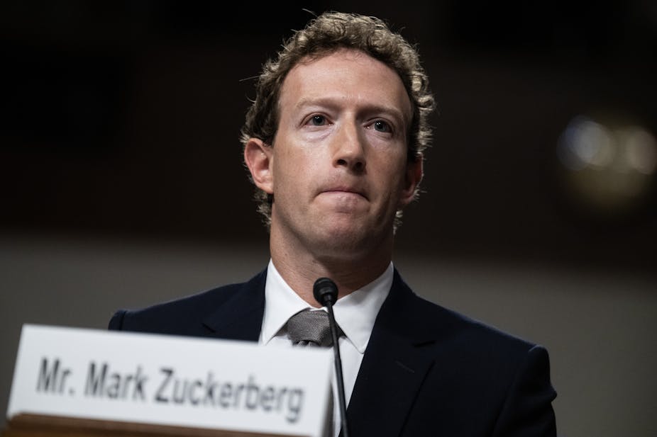 Mark Zuckerberg, CEO of Meta, testifying at the US Senate Judiciary Committee hearing into child sexual exploitation