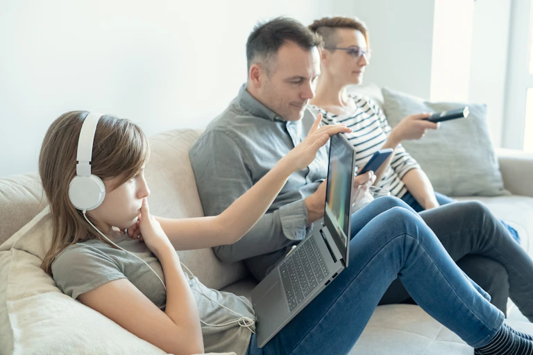 Family watches their own devices