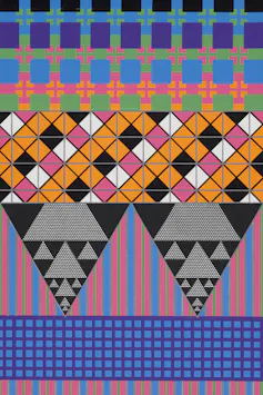 A geometric screen print