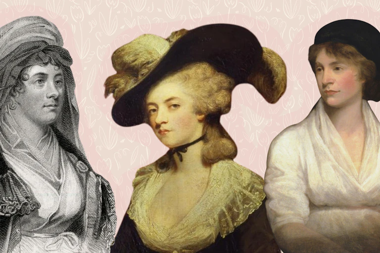 Three paintings of 18th century women