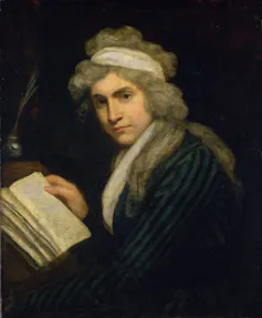Portrait of Mary Wollstonecraft reading a book