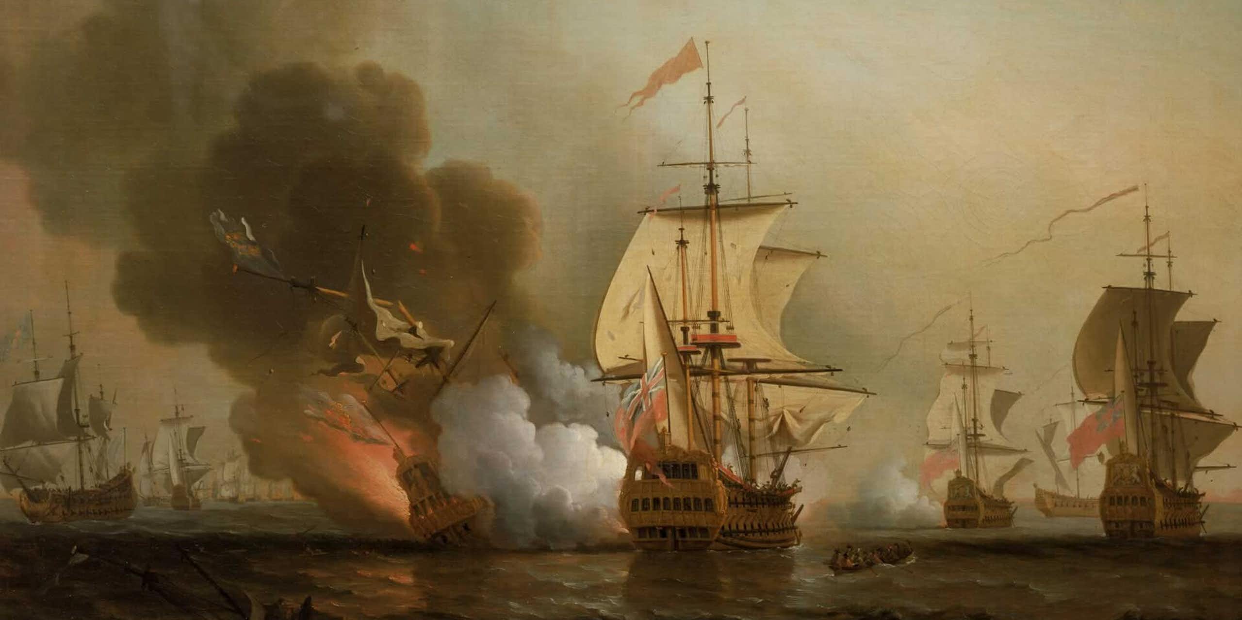 a painting showing the moment the San José was blown up. 
