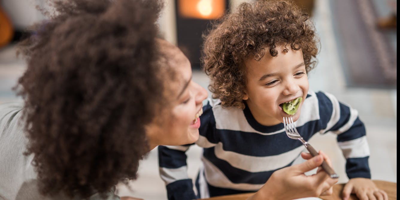Helping children eat healthier foods may begin with getting parents to do the same, research suggests