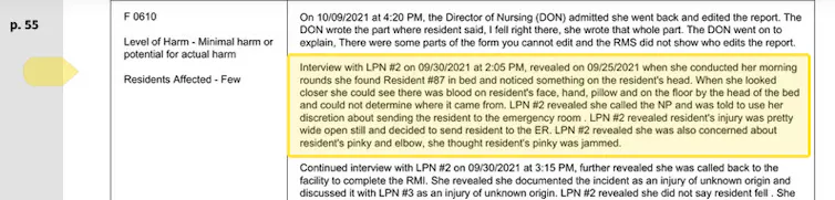 Highlighted excerpt from a report