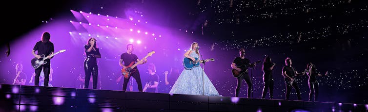 Taylor Swift en agosto de 2023 durante el 'Eras Tour', en _Speak Now_ Set Era.