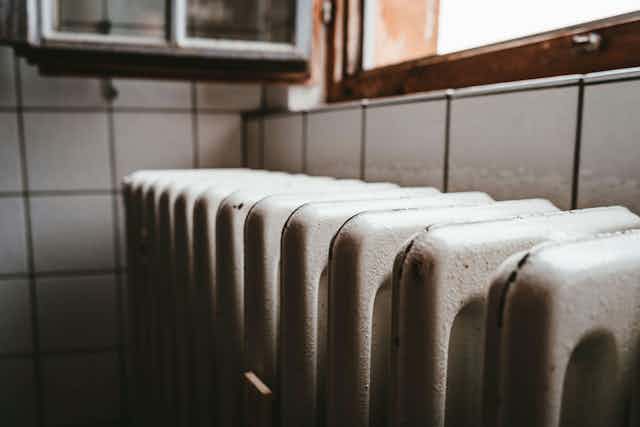A radiator indoors.