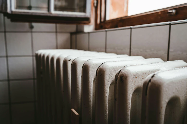 A radiator indoors.