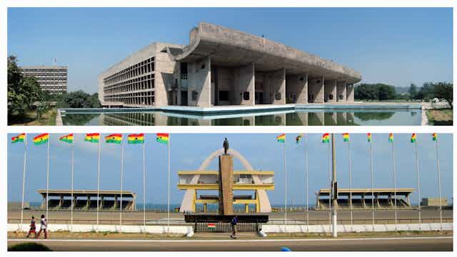 The Legislative Assembly/Chandigarh-Duncid and Independence Square in Ghana.