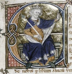 A medieval painted portrait.