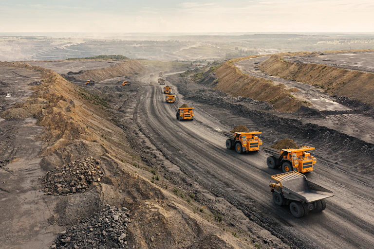 trucks in large quarry