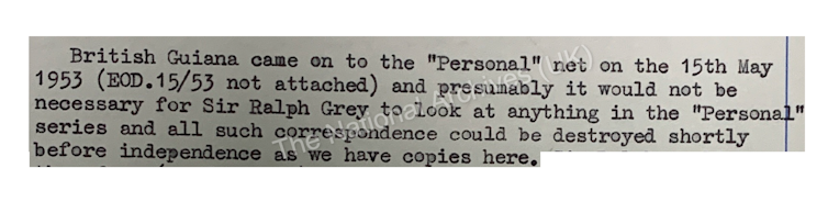 A letter stating that all documents in the personal net were to be destroyed.