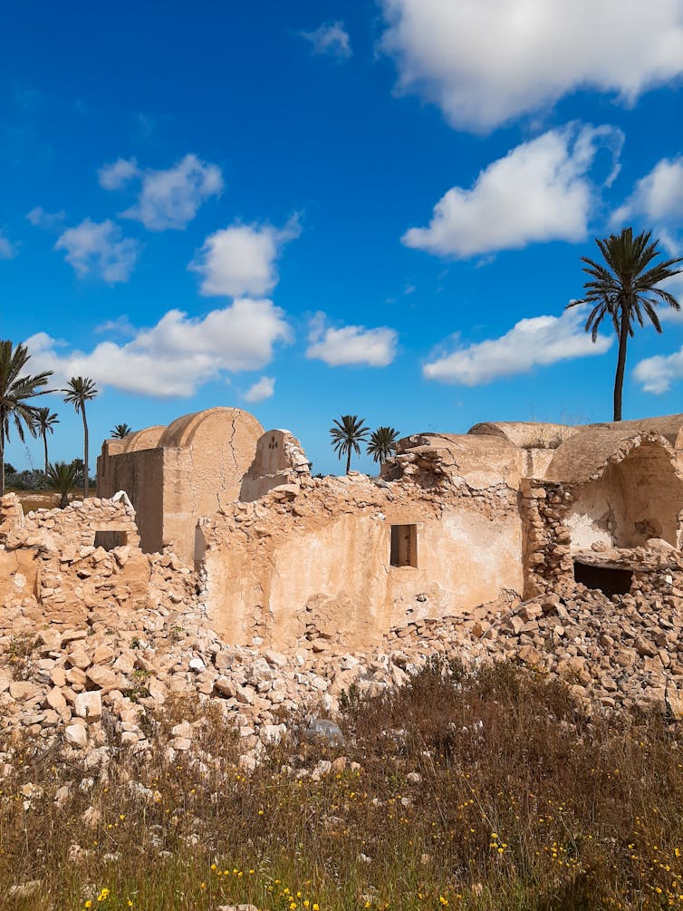 The ruins of a Housh on Djerba.