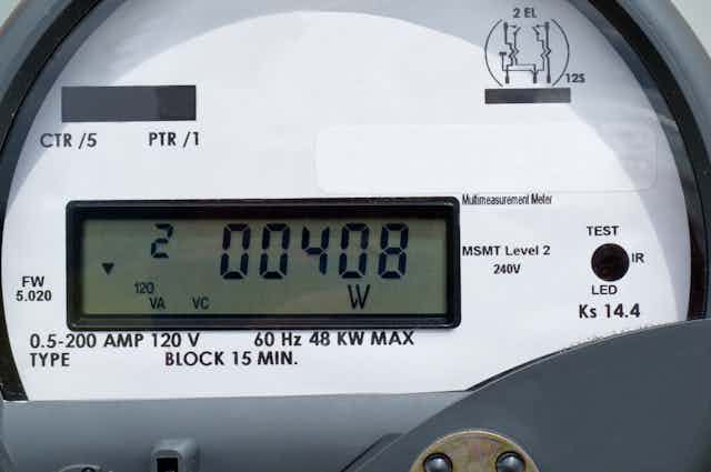 a smart meter showing data on household electricity use