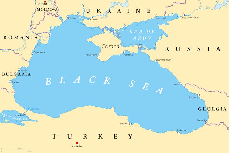 Ukraine war: Russia's hold on Crimea loosens Map of Black Sea