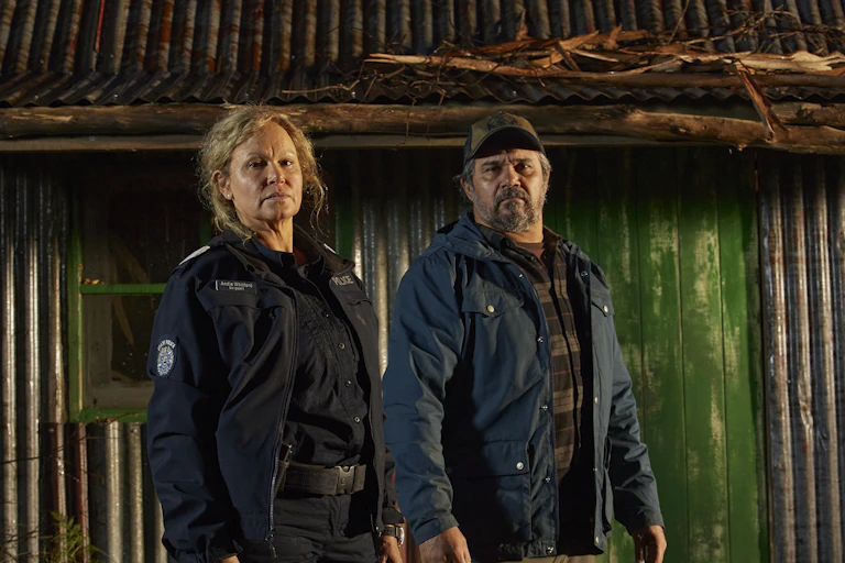 Aaron Pedersen as Owen Cooper and Leah Purcell as Andie Whitford