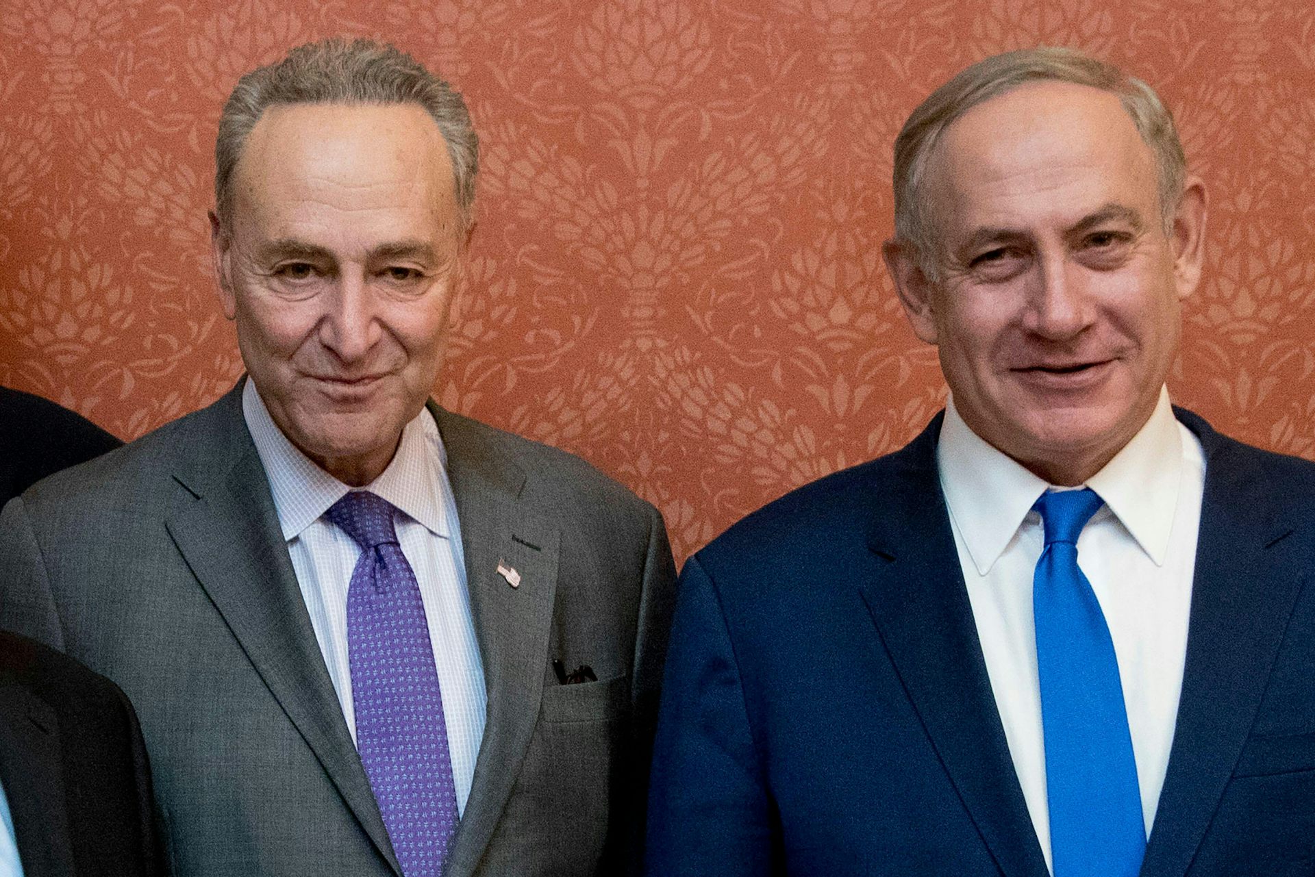US senate majority leader Chuck Schumer and Israeli prime minister Benjamin Netanyahu