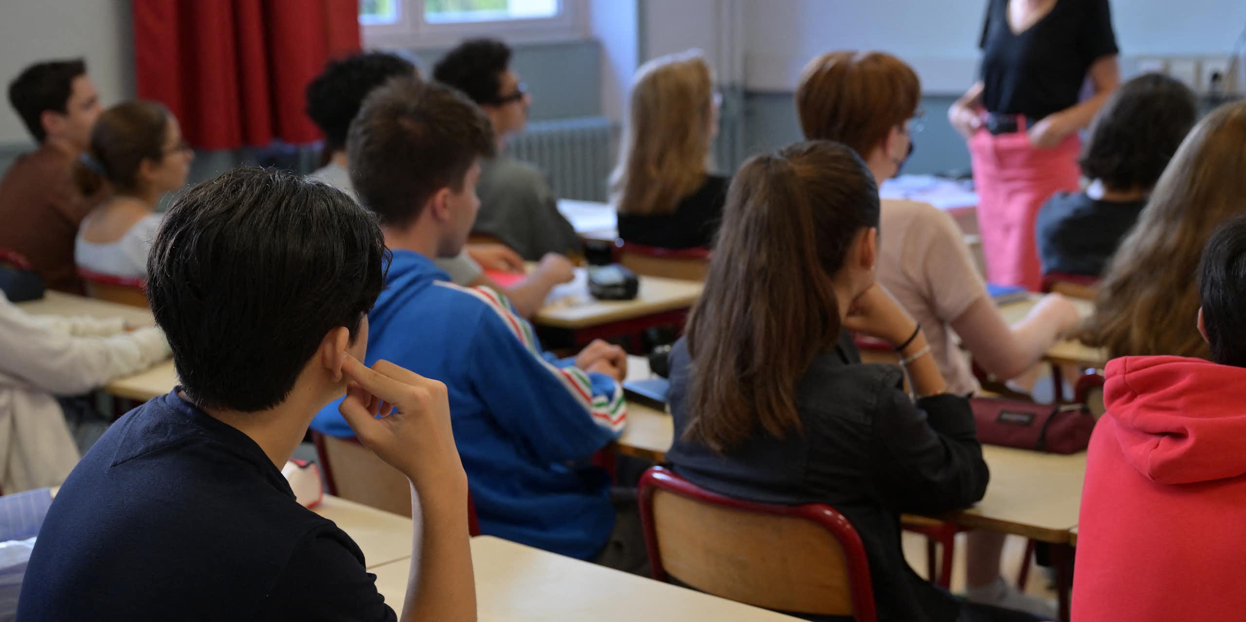  une salle de classe du lycée Victor-Duruy à Paris, le 4 septembre 2023