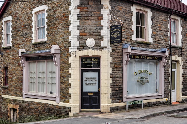 A fictional Welsh funeral directors office.