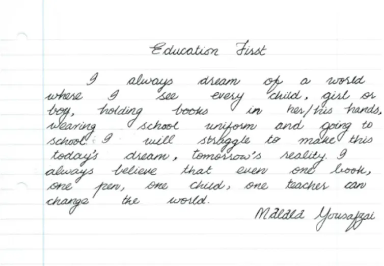 A letter in cursive writing