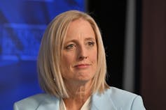 Minister for Finance Katy Gallagher gives a speech at the National Press Club of Australia