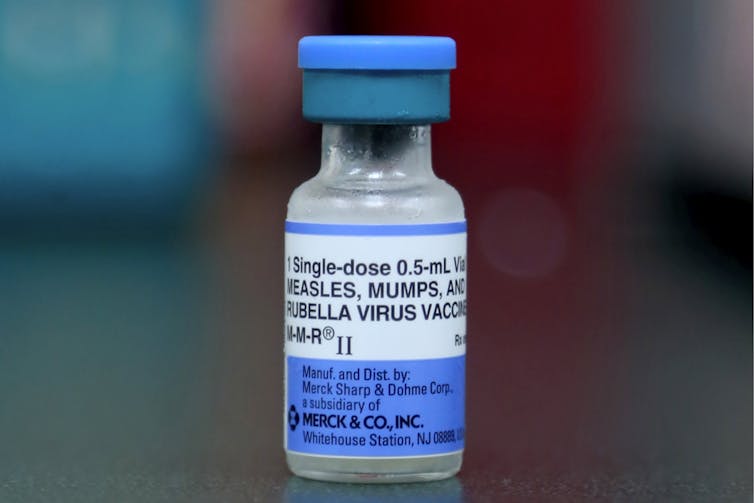 A vial of MMR vaccine