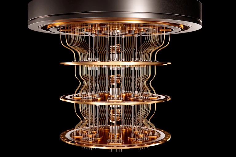 Rendering of a quantum computer.