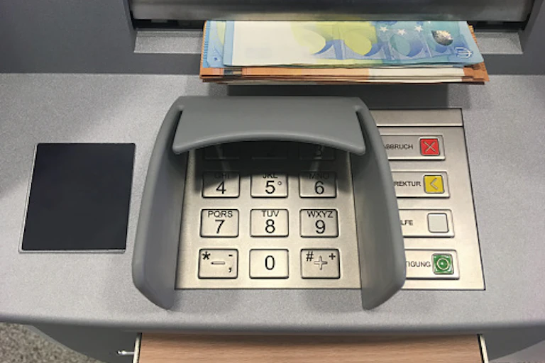 A stock photo of an automated teller machine