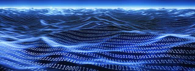 a sea of binary code