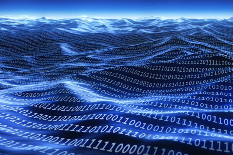 a sea of binary code