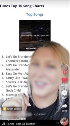 blurred photo of a woman's face superimposed ove a text list