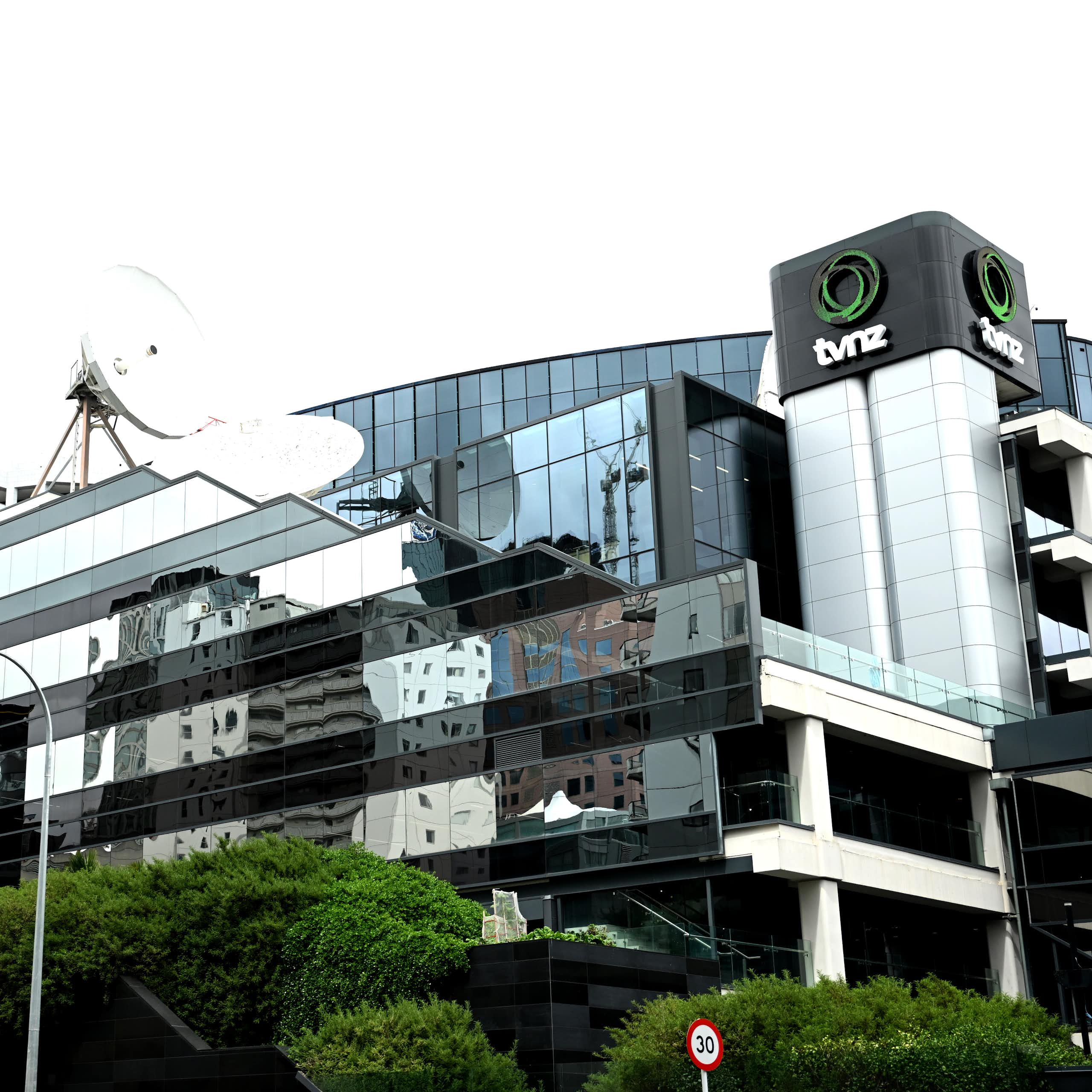 Exterior of TVNZ building in Auckland