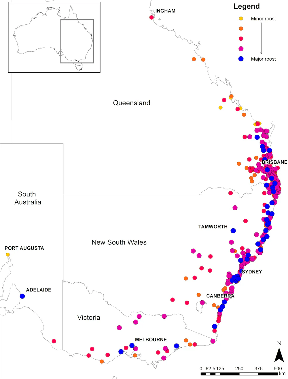 Fox Region Map Grey-headed flying-fox population is stable – 10 years of monitoring ...