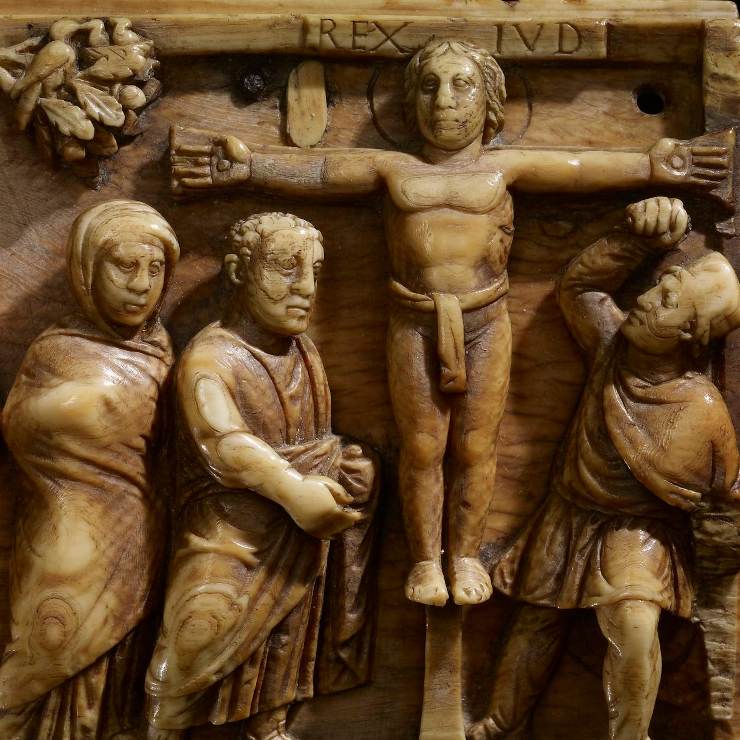 Relief sculpture of Jesus crucified